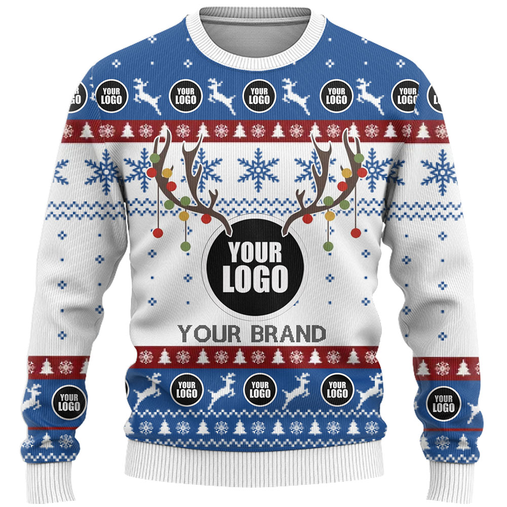 DYI Company Logo Or Face Ugly Christmas Sweater 10